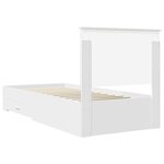 vidaXL Cadre de lit avec tiroir Blanc 90 x 190 cm Bois d'ingénierie