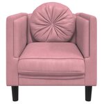 vidaXL Fauteuil avec coussin rose velours