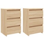 vidaXL Tables de chevet 2 Pièces Chêne sonoma 40x35x62 5 cm Aggloméré