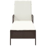 vidaXL Fauteuil relax avec coussin  marron  en poly rotin