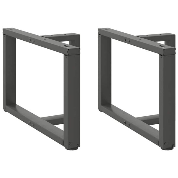 vidaXL Pieds de table basse en T  2 pièces  anthracite  70 x 25 x (42-43) cm  acier