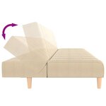 vidaXL Canapé-lit à 2 places crème tissu