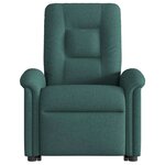 vidaXL Fauteuil inclinable de massage électrique Vert foncé Tissu