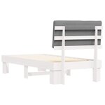 vidaXL Cadre de lit avec tête de lit rembourrée Gris clair 90 x 190 cm