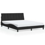 vidaXL Cadre de lit sans matelas Hanko noir 160x200 cm velours