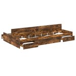 vidaXL Cadre de lit avec rangement avec tiroir Chêne fumé 120 x 190 cm