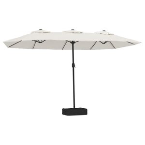 vidaXL Parasol à double tête blanc sable 449x265 cm