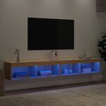 vidaXL Meubles TV avec lumières LED 2 Pièces chêne sonoma 100x30x30 cm