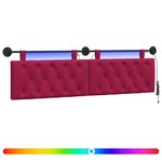 vidaXL Tête de lit suspendue Bordeaux Velours