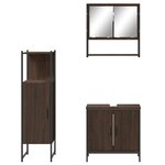 vidaXL Ensemble de meubles de salle de bain 3 Pièces Chêne marron