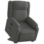 vidaXL Fauteuil inclinable électrique gris foncé tissu
