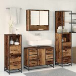 vidaXL Ensemble de mobilier de salle de bain 4 Pièces Bois ancien