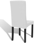 Vidaxl housse de chaise droite extensible 4 pièces blanc