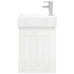 vidaXL Meuble de salle de bain avec robinet Blanc brillant