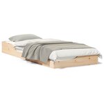 vidaXL Cadre de lit surélevé Marron 100 x 220 cm Bois massif en pin