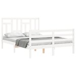 vidaXL Cadre de lit sans matelas blanc bois massif