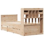 vidaXL Lit bibliothèque sans matelas 75x190 cm bois de pin massif