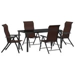 vidaXL Ensemble de salle à manger pour jardin 5 Pièces Marron Poly rotin