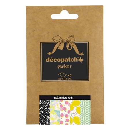 Décopatch - déco pocket 5 feuilles 30x40cm - collection n°17