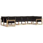 vidaXL Ensemble de canapés d'extérieur 7 Pièces Blanc et noir