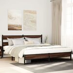 vidaXL Cadre de lit en métal sans matelas chêne marron 193x203 cm