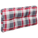vidaXL Coussin de palette motif à carreaux rouge 70x40x12 cm tissu