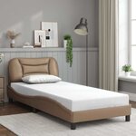 vidaXL Cadre de lit sans matelas Hvar cappuccino 90x200 cm similicuir