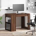 vidaXL Bureau avec tiroir et étagère chêne marron bois d'ingénierie