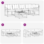 vidaXL Ensemble de canapés d'extérieur 6 Pièces Blanc et crème