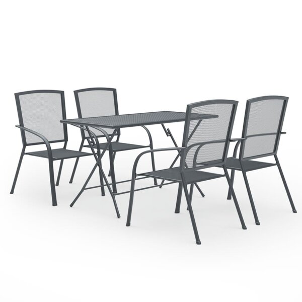 vidaXL Ensemble de salle à manger de jardin 5 Pièces Acier Anthracite