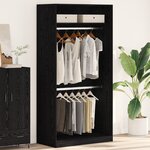 vidaXL Armoire en chêne noir - 100 x 50 x 200 cm  faite en bois d'ingénierie.