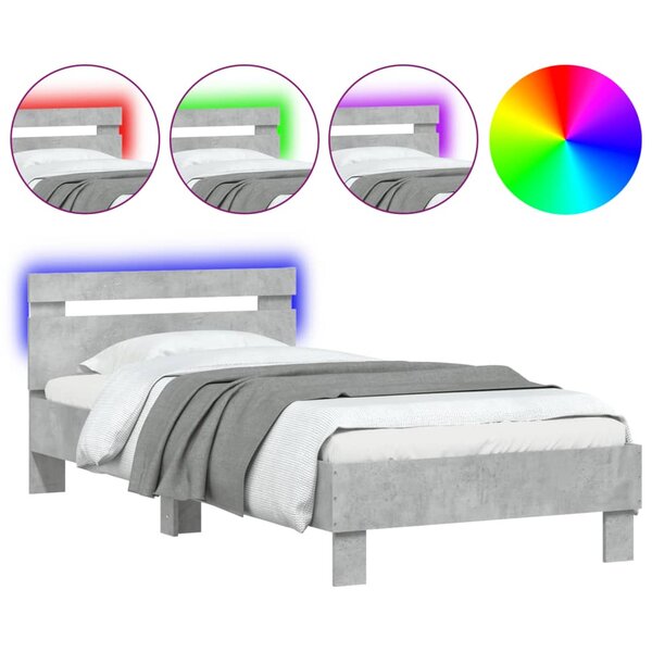 vidaXL Cadre de lit sans matelas avec lumières LED 90x200 cm