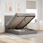 VidaXL Cadre de lit ottoman avec matelas taupe 140x200 cm tissu