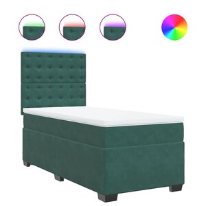 vidaXL Sommier à lattes de lit avec matelas Vert foncé 90x200 cm