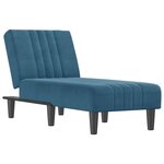 vidaXL Chaise longue bleu velours