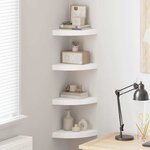 vidaXL Étagères d'angle flottantes 4 Pièces blanc 25x25x3 8 cm MDF
