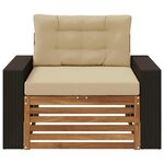 vidaXL Sofa de milieu extérieur Bois d'Acacia Massif Naturel