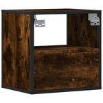 vidaXL Tables de chevet murales 2 Pièces Chêne fumé 40x31x39 5 cm