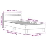 vidaXL Cadre de lit Chêne noir 90 x 200 cm Bois d'ingénierie
