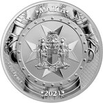 Monnaie 5€ commémorative Knights of the Past MALTE  - 1 Oz Argent - Qualité BU Millésime 2021