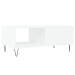 vidaXL Table basse Blanc 90x50x36 5 cm Bois d'ingénierie