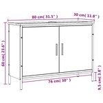 vidaXL Armoire lavabo de salle de bain chêne marron 80x30x60 cm