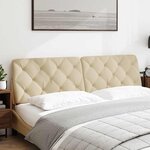 vidaXL Coussin de tête de lit crème 180 cm tissu