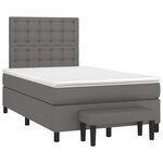 vidaXL Sommier à lattes de lit avec matelas Gris 120x200 cm Similicuir