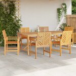 vidaXL Ensemble de salle à manger pour jardin 7 Pièces Marron