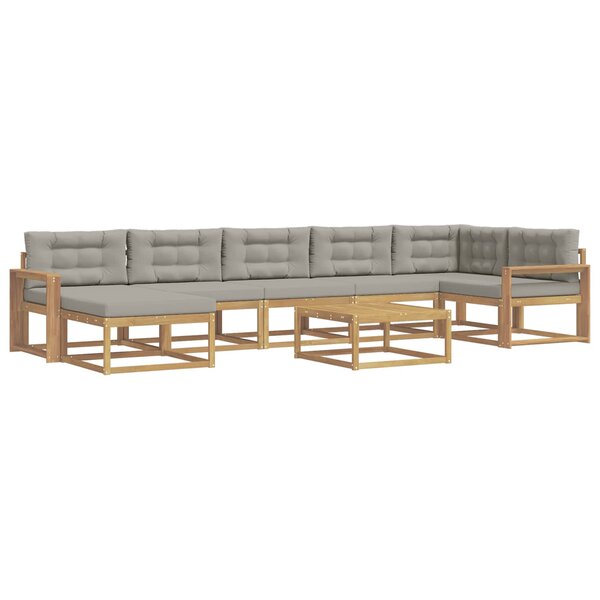 vidaXL Ensemble de canapés d'extérieur 8 pc Blanc et gris clair