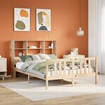 vidaXL Lit bibliothèque sans matelas 135x190 cm bois de pin massif