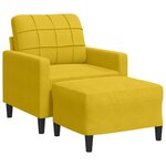 vidaXL Fauteuil avec repose-pied jaune 60 cm velours