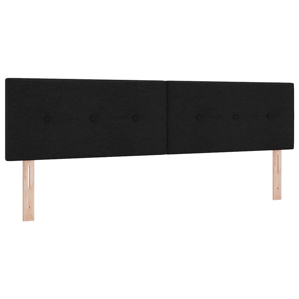 vidaXL Tête de lit Hauteur réglable avec tête de lit Noir 180 cm tissu