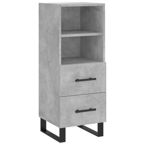 vidaXL Buffet Gris béton 34 5x34x90 cm Bois d'ingénierie